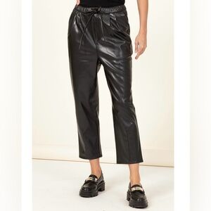 Faux Leather Crop Pants